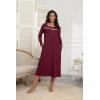 image:imageEkouaer Womens Long Sleeve Nightgown Full Length Pajama Dress with Pockets V Neck Nightshirts Lace Trim SleepwearWine Red