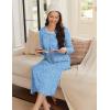 image:imageEkouaer Womens Long Sleeve Nightgown Long Sleepshirt Henley Nightgowns Full Length Sleep Dress with Pockets S3XLBlue Flower