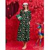 image:imageEkouaer Womens Long Sleeve Nightgown Long Sleepshirt Henley Nightgowns Full Length Sleep Dress with Pockets S3XLChristmas Green