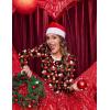 image:imageEkouaer Womens Long Sleeve Nightgown Long Sleepshirt Henley Nightgowns Full Length Sleep Dress with Pockets S3XLChristmas Red