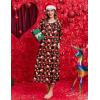image:imageEkouaer Womens Long Sleeve Nightgown Long Sleepshirt Henley Nightgowns Full Length Sleep Dress with Pockets S3XLChristmas Red