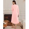 image:imageEkouaer Womens Long Sleeve Nightgown Long Sleepshirt Henley Nightgowns Full Length Sleep Dress with Pockets S3XLLight Pink