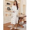 image:imageEkouaer Womens Long Sleeve Nightgown Long Sleepshirt Henley Nightgowns Full Length Sleep Dress with Pockets S3XLPink Flower