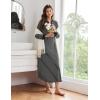 image:imageEkouaer Womens Nightgown Long Loungewear V Neck Nightshirt Sleepwear Full Length Sleepshirt with PocketsBlack Stripe