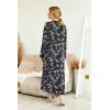 image:imageEkouaer Womens Nightgown Long Loungewear V Neck Nightshirt Sleepwear Full Length Sleepshirt with PocketsBlack White Floral