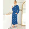 image:imageEkouaer Womens Nightgown Long Loungewear V Neck Nightshirt Sleepwear Full Length Sleepshirt with PocketsBlue Star