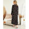 image:imageEkouaer Womens Nightgown Long Loungewear V Neck Nightshirt Sleepwear Full Length Sleepshirt with PocketsChirstmas Black