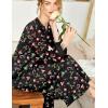 image:imageEkouaer Womens Nightgown Long Loungewear V Neck Nightshirt Sleepwear Full Length Sleepshirt with PocketsChirstmas Black
