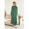 image:imageEkouaer Womens Nightgown Long Loungewear V Neck Nightshirt Sleepwear Full Length Sleepshirt with PocketsChristmas Green