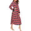 image:imageEkouaer Womens Nightgown Long Loungewear V Neck Nightshirt Sleepwear Full Length Sleepshirt with PocketsChristmas Red