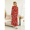 image:imageEkouaer Womens Nightgown Long Loungewear V Neck Nightshirt Sleepwear Full Length Sleepshirt with PocketsChristmas Red With Santa