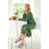 image:imageEkouaer Womens Nightgown Long Loungewear V Neck Nightshirt Sleepwear Full Length Sleepshirt with PocketsGreen Floral