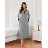 image:imageEkouaer Womens Nightgown Long Loungewear V Neck Nightshirt Sleepwear Full Length Sleepshirt with PocketsGrey White Striped