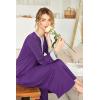image:imageEkouaer Womens Nightgown Long Loungewear V Neck Nightshirt Sleepwear Full Length Sleepshirt with PocketsPurple