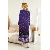 image:imageEkouaer Womens Nightgown Long Loungewear V Neck Nightshirt Sleepwear Full Length Sleepshirt with PocketsPurple Flower