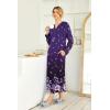 image:imageEkouaer Womens Nightgown Long Loungewear V Neck Nightshirt Sleepwear Full Length Sleepshirt with PocketsPurple Flower