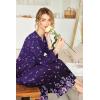 image:imageEkouaer Womens Nightgown Long Loungewear V Neck Nightshirt Sleepwear Full Length Sleepshirt with PocketsPurple Flower