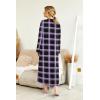 image:imageEkouaer Womens Nightgown Long Loungewear V Neck Nightshirt Sleepwear Full Length Sleepshirt with PocketsPurple Plaid