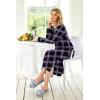 image:imageEkouaer Womens Nightgown Long Loungewear V Neck Nightshirt Sleepwear Full Length Sleepshirt with PocketsPurple Plaid