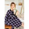 image:imageEkouaer Womens Nightgown Long Loungewear V Neck Nightshirt Sleepwear Full Length Sleepshirt with PocketsPurple Plaid