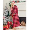 image:imageEkouaer Womens Nightgown Long Loungewear V Neck Nightshirt Sleepwear Full Length Sleepshirt with PocketsRed Plaid