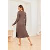 image:imageEkouaer Womens Nightgown Long Sleeve Nightgowns for Woman Sleep Dress Night Shirt Soft Full Length Sleepwear SXXLBrown