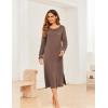 image:imageEkouaer Womens Nightgown Long Sleeve Nightgowns for Woman Sleep Dress Night Shirt Soft Full Length Sleepwear SXXLBrown