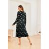 image:imageEkouaer Womens Nightgown Long Sleeve Nightgowns for Woman Sleep Dress Night Shirt Soft Full Length Sleepwear SXXLNavy White Flower