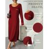 image:imageEkouaer Womens Nightgown Long Sleeve Nightgowns for Woman Sleep Dress Night Shirt Soft Full Length Sleepwear SXXLWine Red