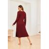 image:imageEkouaer Womens Nightgown Long Sleeve Nightgowns for Woman Sleep Dress Night Shirt Soft Full Length Sleepwear SXXLWine Red