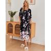 image:imageEkouaer Womens Nightgown Short Sleeve Sleepshirt Long Loungewear Casual Maxi Lounge Dress House Dresses with PocketsBegonia Black