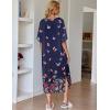 image:imageEkouaer Womens Nightgown Short Sleeve Sleepshirt Long Loungewear Casual Maxi Lounge Dress House Dresses with PocketsButterfly Black