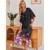 image:imageEkouaer Womens Nightgown Short Sleeve Sleepshirt Long Loungewear Casual Maxi Lounge Dress House Dresses with PocketsCherry Blossoms Black