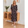 image:imageEkouaer Womens Nightgown Short Sleeve Sleepshirt Long Loungewear Casual Maxi Lounge Dress House Dresses with PocketsChristmas Black Snowman