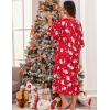 image:imageEkouaer Womens Nightgown Short Sleeve Sleepshirt Long Loungewear Casual Maxi Lounge Dress House Dresses with PocketsChristmas Red Snowman