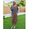image:imageEkouaer Womens Nightgown Short Sleeve Sleepshirt Long Loungewear Casual Maxi Lounge Dress House Dresses with PocketsCoffee