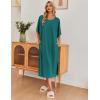 image:imageEkouaer Womens Nightgown Short Sleeve Sleepshirt Long Loungewear Casual Maxi Lounge Dress House Dresses with PocketsDark Green