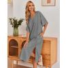 image:imageEkouaer Womens Nightgown Short Sleeve Sleepshirt Long Loungewear Casual Maxi Lounge Dress House Dresses with PocketsDark Grey