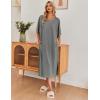 image:imageEkouaer Womens Nightgown Short Sleeve Sleepshirt Long Loungewear Casual Maxi Lounge Dress House Dresses with PocketsDark Grey