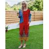image:imageEkouaer Womens Nightgown Short Sleeve Sleepshirt Long Loungewear Casual Maxi Lounge Dress House Dresses with PocketsFloral Red