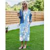 image:imageEkouaer Womens Nightgown Short Sleeve Sleepshirt Long Loungewear Casual Maxi Lounge Dress House Dresses with PocketsFlower Blue