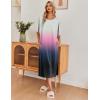 image:imageEkouaer Womens Nightgown Short Sleeve Sleepshirt Long Loungewear Casual Maxi Lounge Dress House Dresses with PocketsGradients