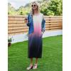 image:imageEkouaer Womens Nightgown Short Sleeve Sleepshirt Long Loungewear Casual Maxi Lounge Dress House Dresses with PocketsGradients