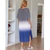 image:imageEkouaer Womens Nightgown Short Sleeve Sleepshirt Long Loungewear Casual Maxi Lounge Dress House Dresses with PocketsGradients Grey