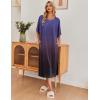 image:imageEkouaer Womens Nightgown Short Sleeve Sleepshirt Long Loungewear Casual Maxi Lounge Dress House Dresses with PocketsGradients Purple