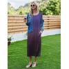 image:imageEkouaer Womens Nightgown Short Sleeve Sleepshirt Long Loungewear Casual Maxi Lounge Dress House Dresses with PocketsGradients Purple