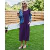 image:imageEkouaer Womens Nightgown Short Sleeve Sleepshirt Long Loungewear Casual Maxi Lounge Dress House Dresses with PocketsPurple