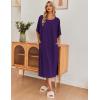 image:imageEkouaer Womens Nightgown Short Sleeve Sleepshirt Long Loungewear Casual Maxi Lounge Dress House Dresses with PocketsPurple