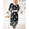 image:imageEkouaer Womens Nightgown V Neck Nightshirts Long Sleeve Sleepwear with Pockets S4XLBlack Butterfly