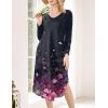 image:imageEkouaer Womens Nightgown V Neck Nightshirts Long Sleeve Sleepwear with Pockets S4XLBlack Sakura